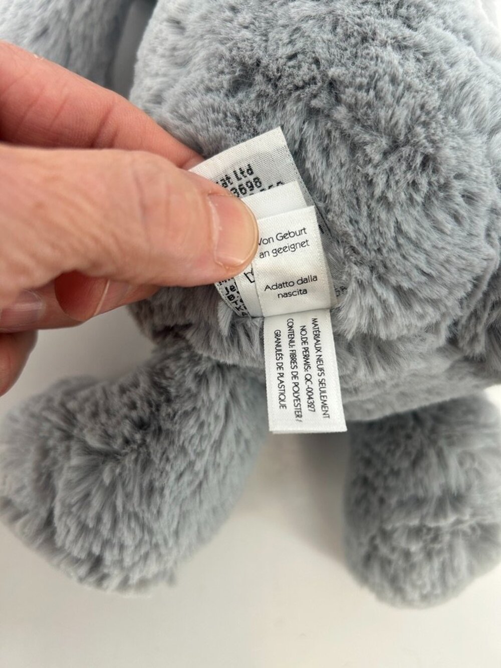 Jellycat Bashful Elephant Gray Medium 12" Plush Stuffed Animal - Picture 9 of 12